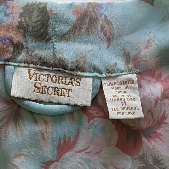 Vintage Victoria Secret Gold Label Floral Robe  Size M - Picture 5 of 6